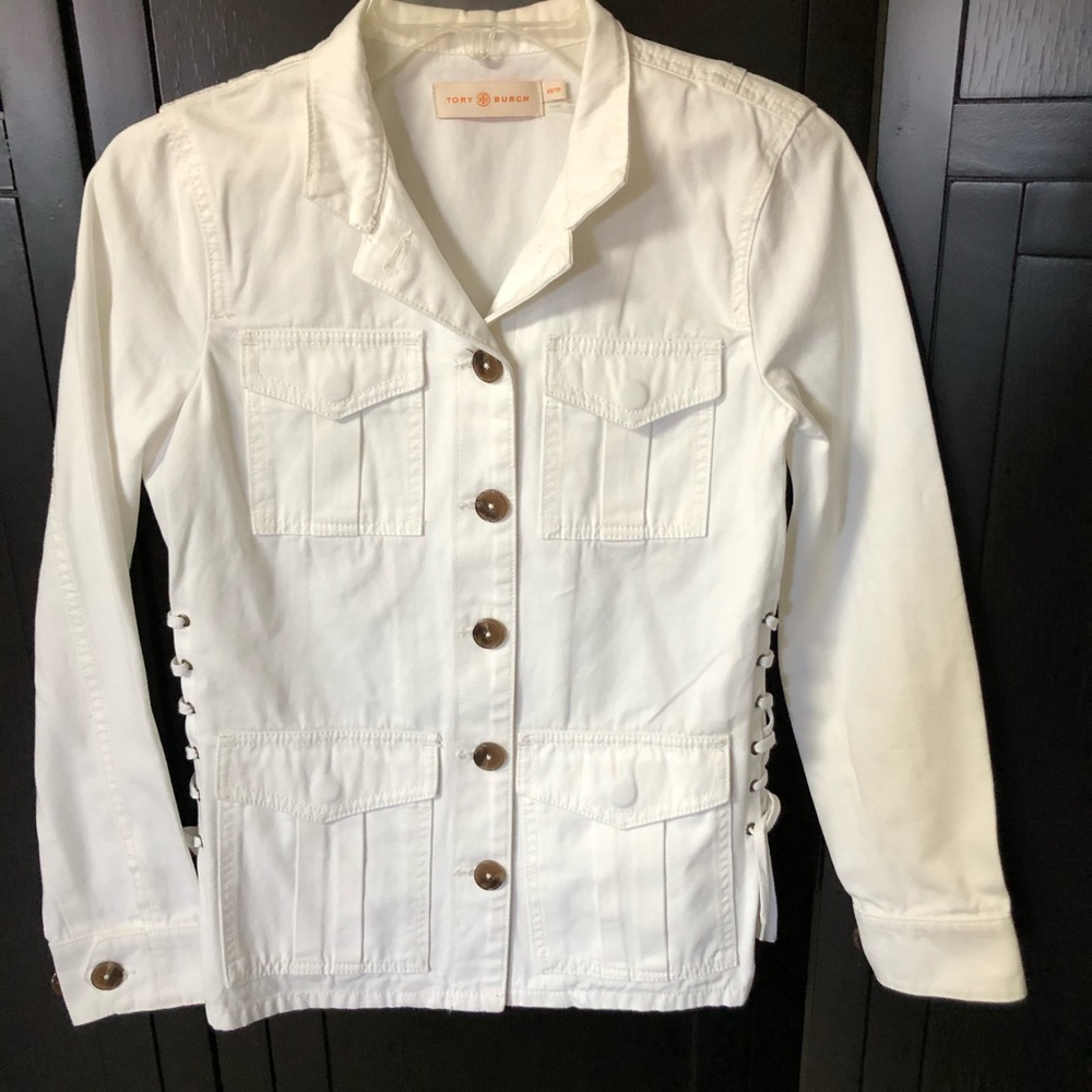 Tory Burch White Side Laces Jacket